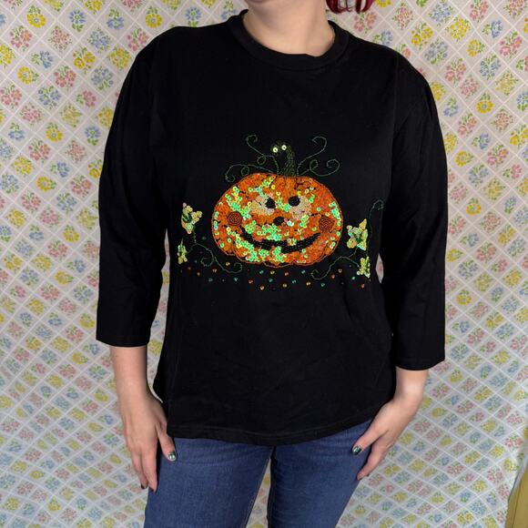 Cre8ions Halloween 3/4 sleeve pumpkin shirt size XXL - Picture 6 of 6